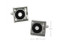 Silver Gray and black DJ Turntable Record Player Cufflinks shown as a pair with size dimensions 19mm by 19mm close up image