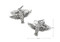 flying hummingbird cufflinks shown as a pair with size dimensions 23mm by 18mm close up image