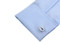 Number 0 Cufflinks; Numeral Zero Cufflinks displayed on a white dress shirt sleeve cuff close up image