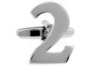 Number 2 Cufflinks; Numeral Two Cufflinks close up image