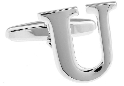 Alphabet Letter U Cufflinks close up image