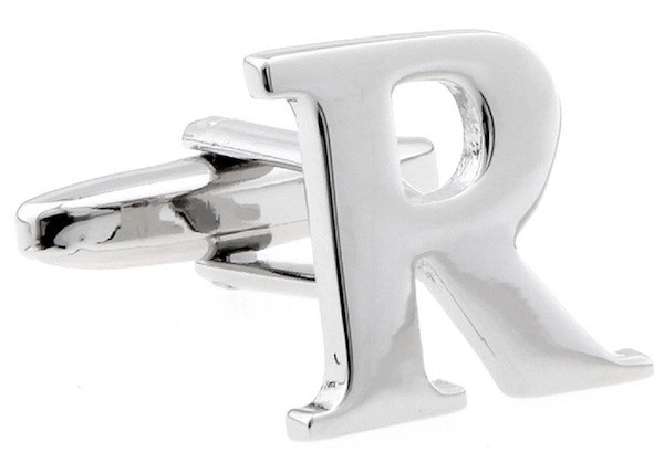 Alphabet Letter R Cufflinks With Deluxe Presentation Gift Box Mrcuff