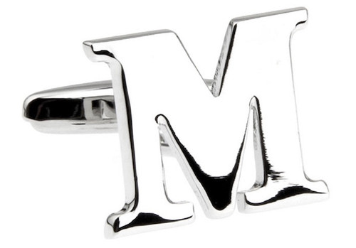 Alphabets Letter M Cufflinks close up image