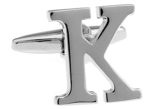 Alphabet Letters K Cufflinks close up image