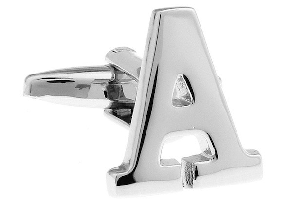 Alphabet Letter A Cufflinks with Deluxe Presentation Gift Box