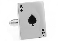 ace of spades cufflinks close up image
