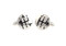 manual gear shift cufflinks 5-speed gear shifter cufflinks silver with black inlay design shown as pair side view and clasp view
