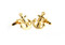 Gold Anchor Cufflinks shown as a pair close up image