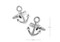 Silver Anchor Cufflinks shown as a pair with size dimensions 15 mm by 21 mm close up image