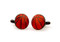 basketball cufflinks shown as a pair close up image