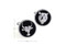 bull and bear stock market cufflinks shown as a pair with size dimensions 20 mm by 20 mm close up image