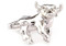 Silver running bull cufflinks close up image
