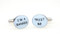 Im A Banker Trust Me Cufflinks shown as a pair close up image