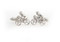 silver bicycle bike cufflinks shown as pair side by side close up image
