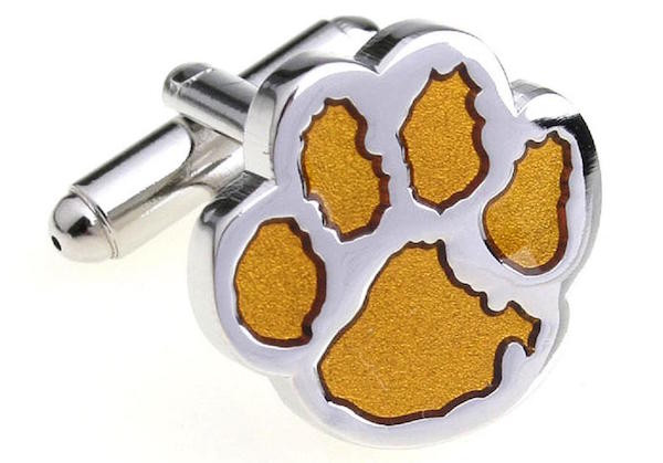 Gold Tiger Paw Print Cufflinks with Presentation Gift Box - MRCUFF