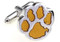 gold tiger paw print cufflinks close up image