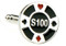 $100 Poker Chip Cufflinks close up image