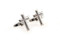 Silver Cross Cufflinks shown as a pair close up image