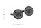 gun metal camera dial cufflinks shown as a pair with size dimension 19 mm by 19 mm close up image