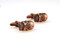 Bronze Cuban Cigar Cufflinks shown as a pair side view close up image