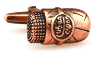 Bronze finish Cuban Cigar Cufflinks close up image