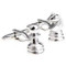 silver knight and pawn chess piece cufflinks shown as a pair side by side close up image