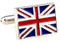 Flag of Great Britain Cufflinks; British flag cufflinks close up image