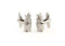 golf clubs in golf bag cufflinks shown as a pair side by side close up image