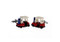 red, white and blue Golf Cart Cufflinks shown as a pair side by side close up image