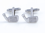putter golf club cufflinks shown as a pair front view close up image