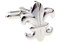 Silver Fleur De Lis cufflinks close up image