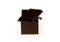 Satin finish brownish-bronze presentation cufflinks box included with your cufflinks purchase shown here with open lid display