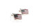 Silver USA Flag cufflinks with wavy pattern shown as a pair with size dimensions 15 mm by 18 mm close up image