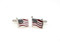 Silver USA Flag cufflinks shown as a pair close up image