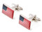 United States Flag cufflinks shown as a pair left angle view close up image