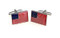 American Flag Cufflinks shown as a pair side by side view close up image