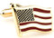 Gold USA Flag cufflinks wavy design close up image