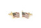 Gold USA Flag Cufflinks wavy design shown as a pair close up image