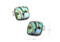 Abalone Cufflinks square shape shown as a pair with size dimensions 17 mm by 17 m close up image