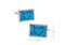 blue turquoise rectangle cufflinks shown as a pair with size dimensions 20 mm by 15 mm close up image