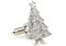 Silver Christmas Tree Cufflinks close