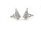 Silver Christmas Tree Cufflinks shown as a pair close up image