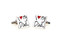 Father's Day Cuff links; I love my Dad cuff links shown as a pair with a red heart on a silver square close up image