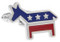 red, blue & silver patriotic party symbol democrat donkey cufflinks close up image
