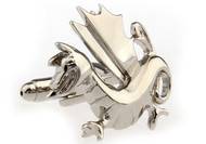 silver winged dragon cufflinks close up image