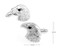 eagles head cufflinks shown as a pair close up image with size dimensions 14 mm by 20 mm close up image