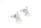 Eiffel tower cufflinks shown as a pair with size dimensions 9 mm by 16 mm close up image