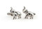 Silver Elephant Cufflinks raised trunk design shown as a pair close up image