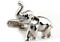 Silver Elephant Cufflinks raised trunk design close up image