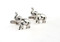 Silver Elephant Cufflinks raised trunk design shown as a pair side by side close up image